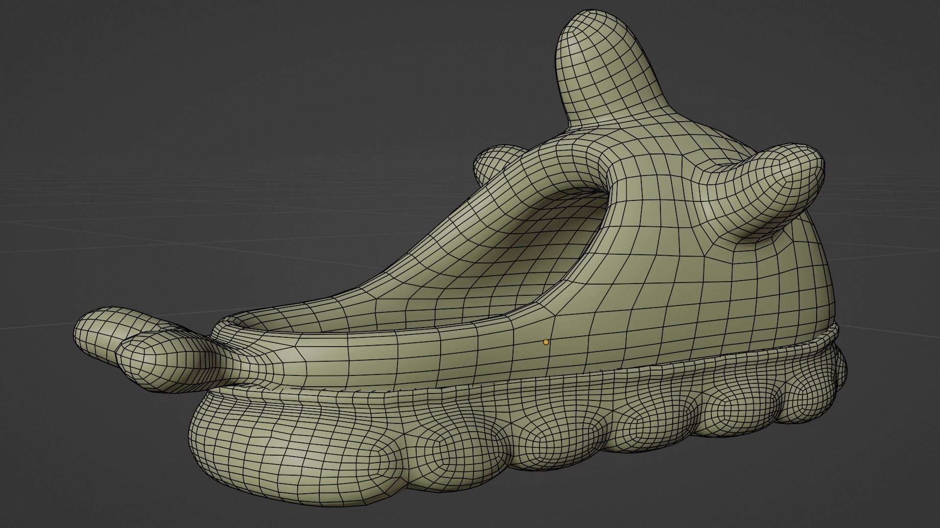 Slippers 4 colors with fur and low poly 3D model_15
