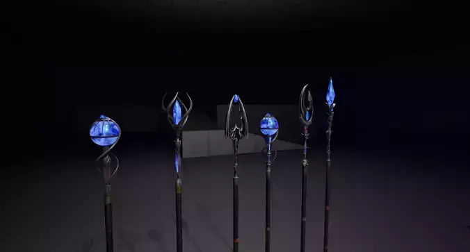 Modular Staff Set Low-poly 3D model