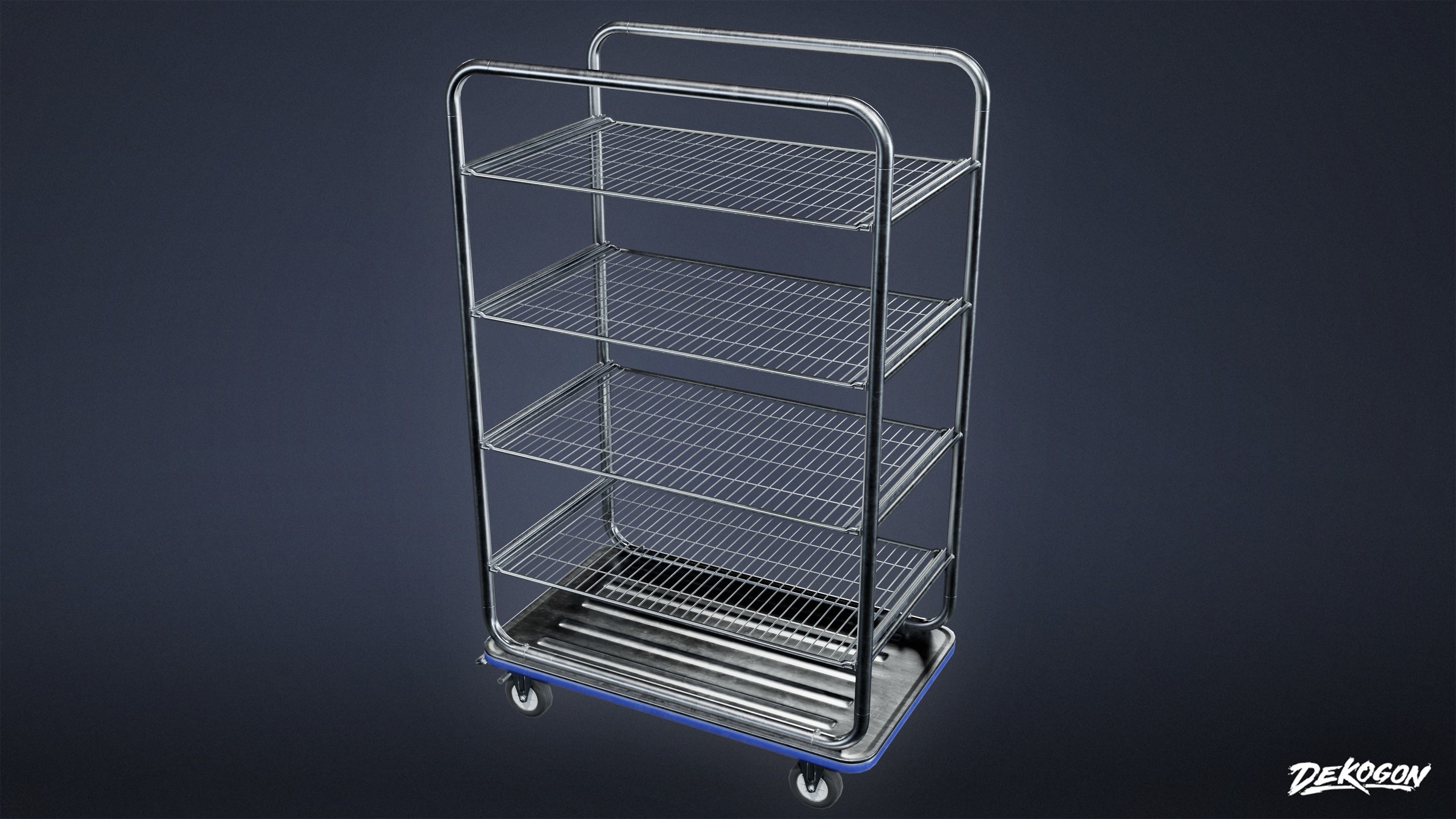 HOSPITAL - Supply Cart 01 - LOW POLY Low-poly 3D model_1