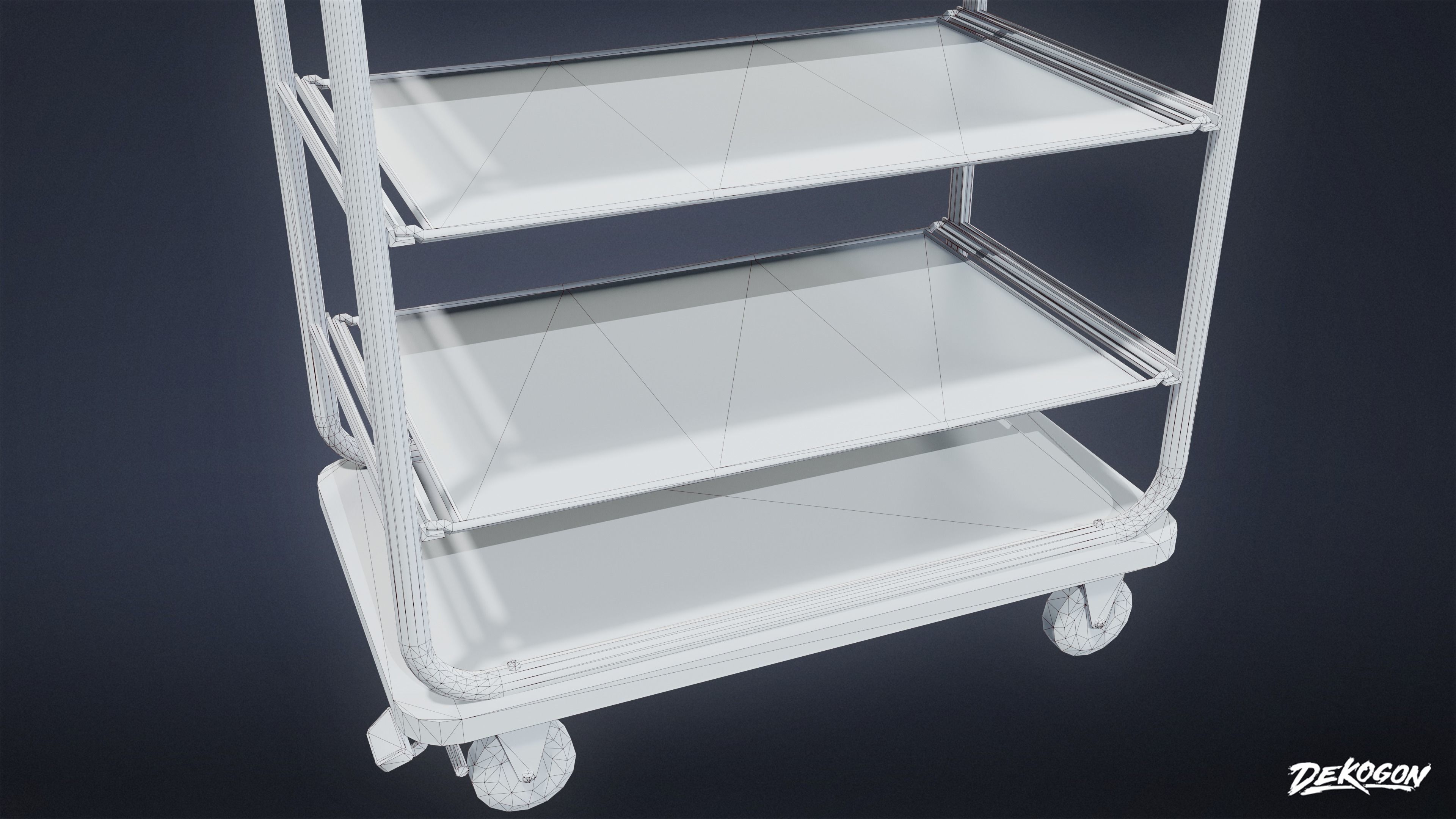 HOSPITAL - Supply Cart 01 - LOW POLY Low-poly 3D model_7