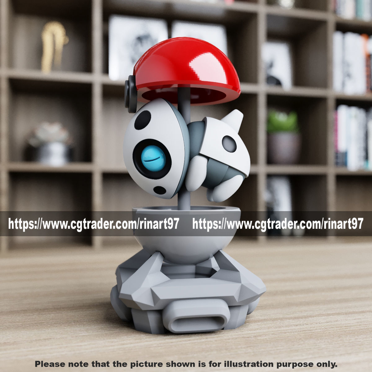 Aron in the pokeball from Pokemon 3D print model_4