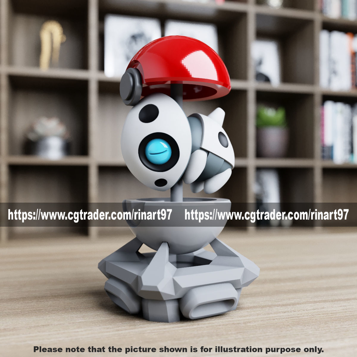 Aron in the pokeball from Pokemon 3D print model_3