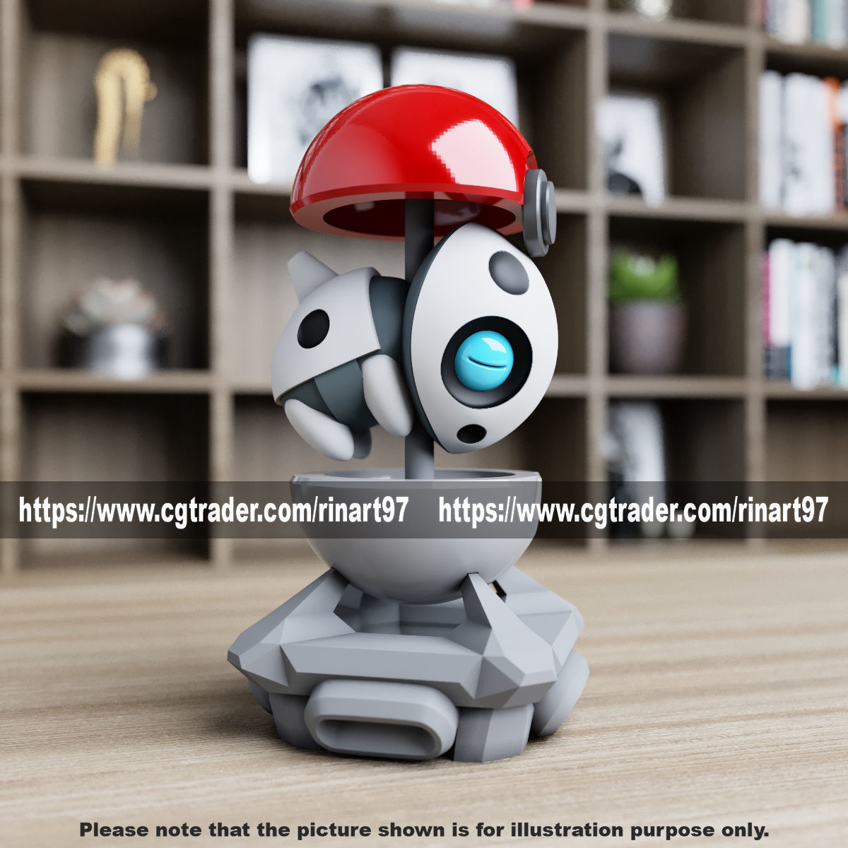 Aron in the pokeball from Pokemon 3D print model_9