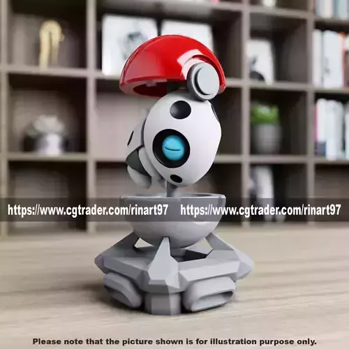 Aron in the pokeball from Pokemon 3D print model