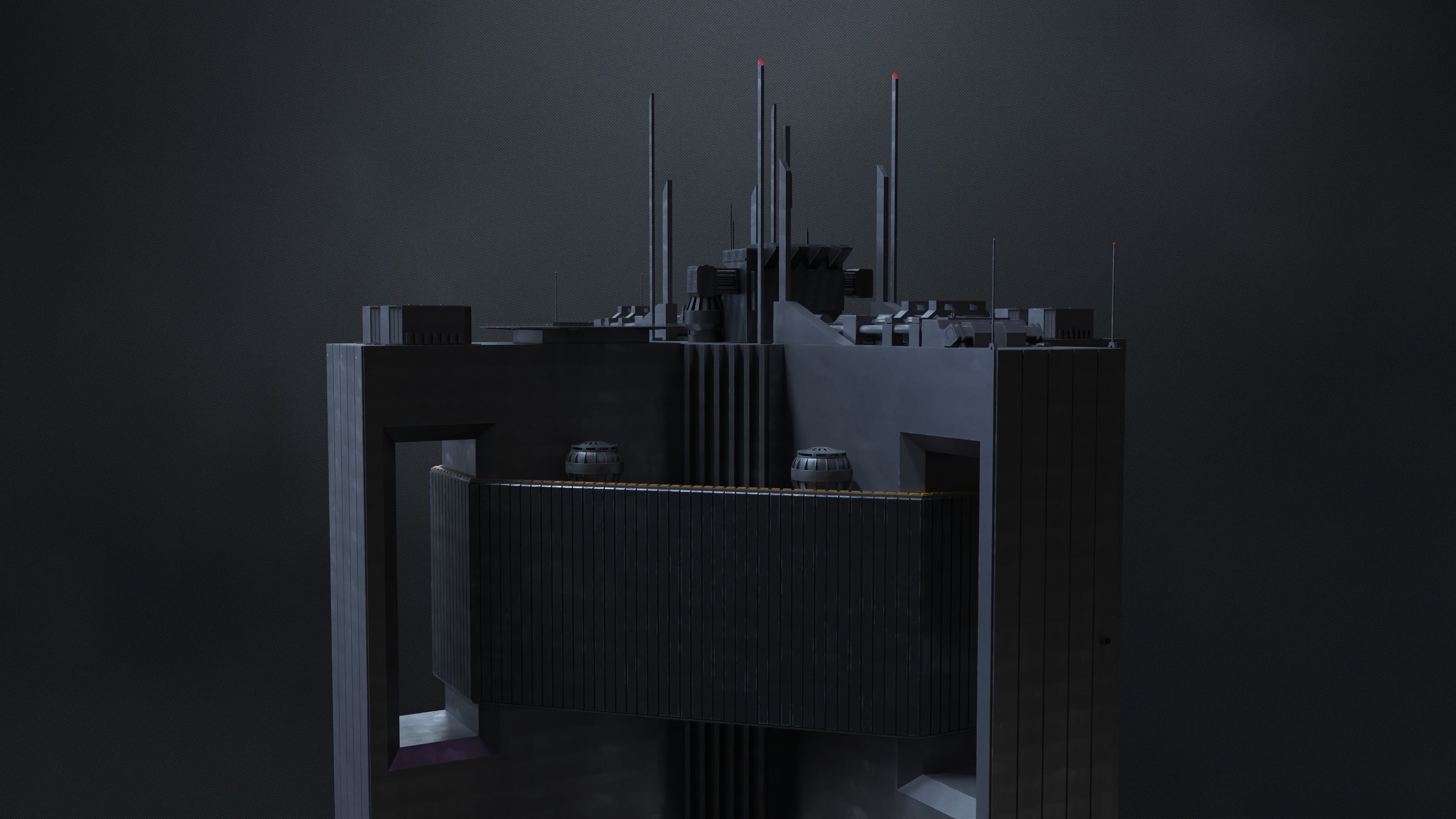 Brutalist Scifi Building 05 3D model 3D model_5