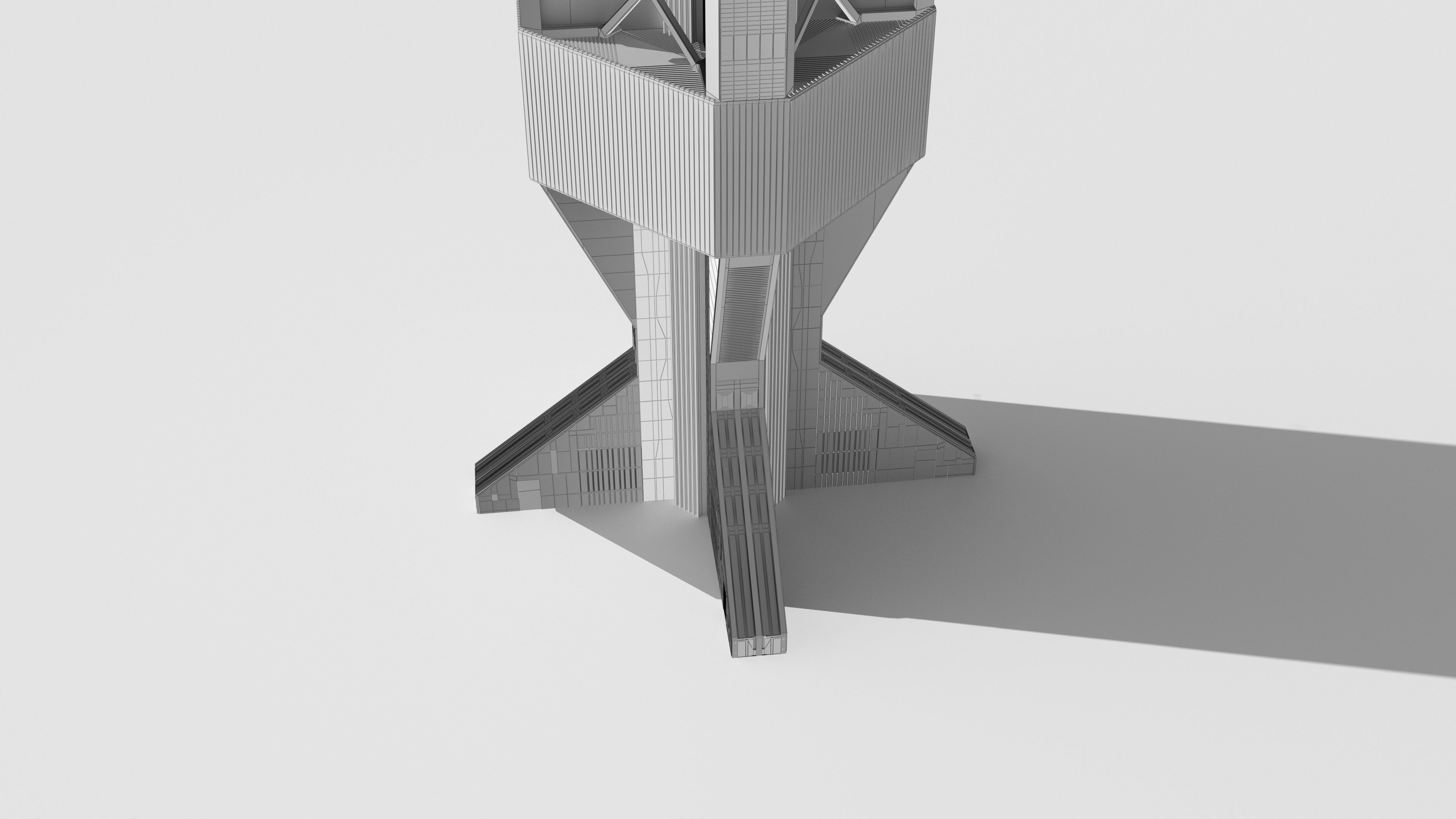 Brutalist Scifi Building 05 3D model 3D model_10