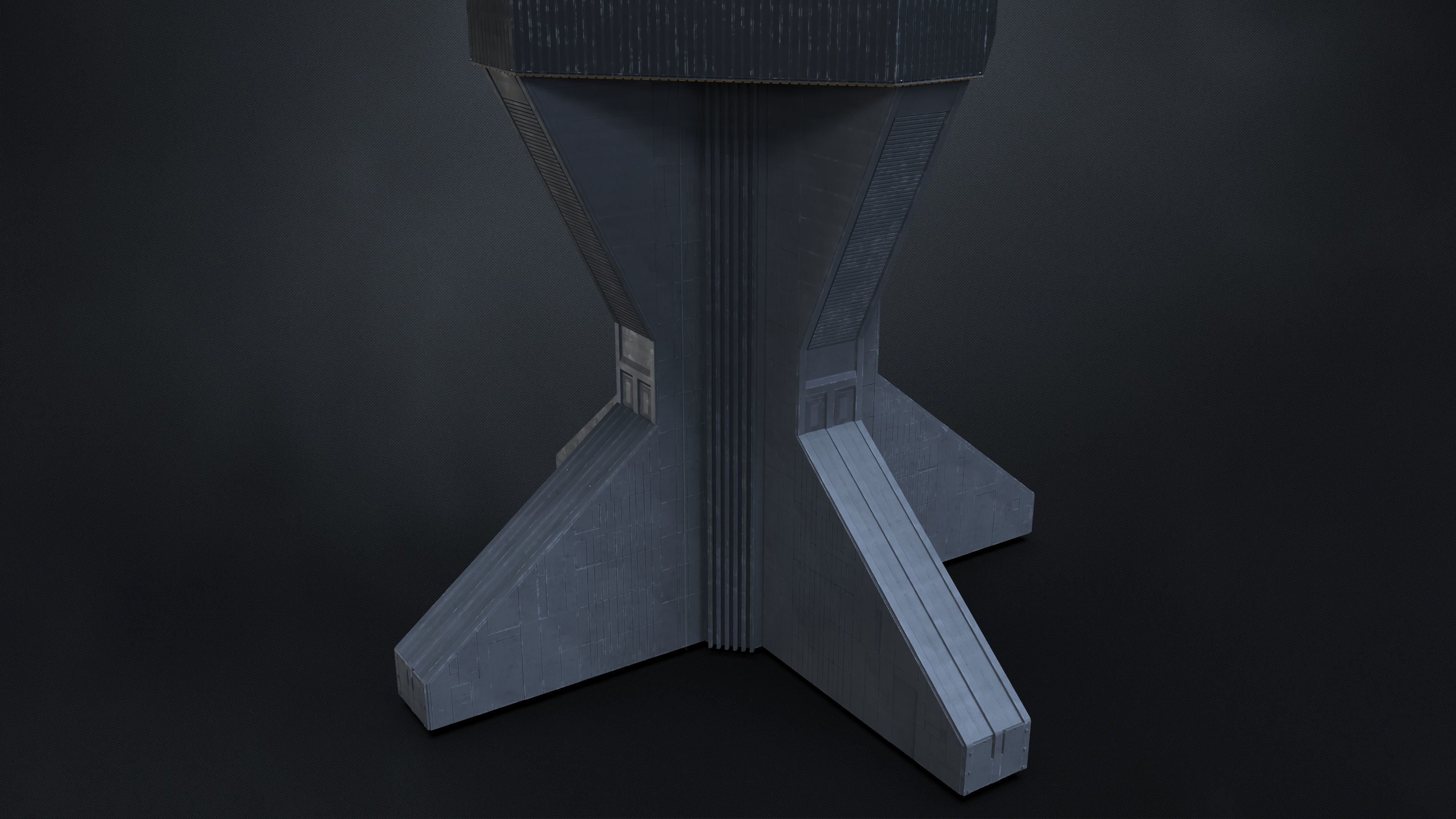 Brutalist Scifi Building 05 3D model 3D model_6