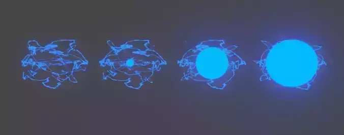 Multi Colored Lightning Ball Animation Low-poly 3D model