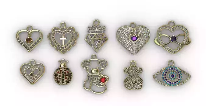 dijes- Colgantes paquete de 10 surtidos -v-