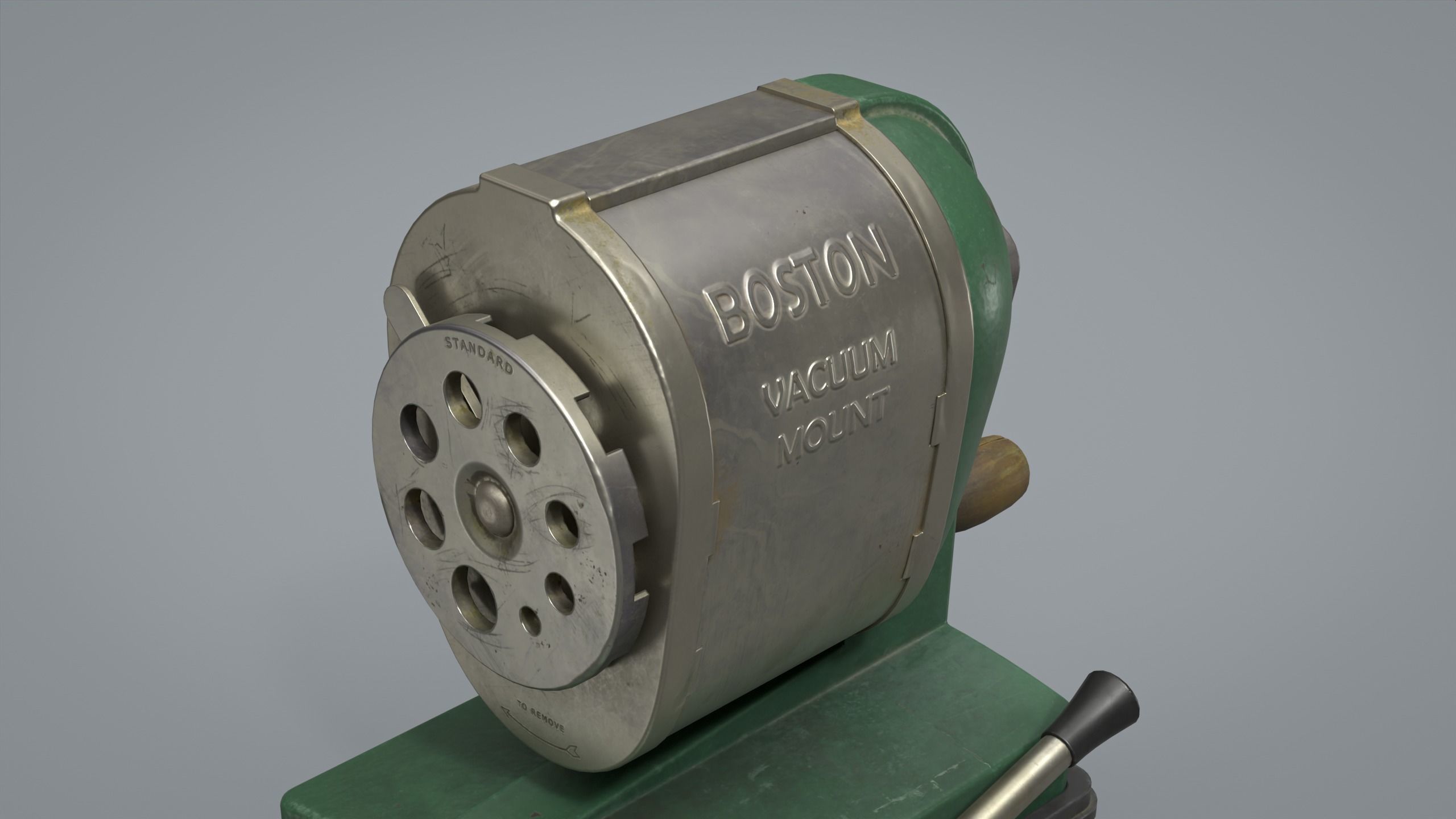 Vintage Pencil Sharpener  Low-poly 3D model_3