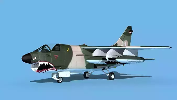 Chance Vought A-7E Corsair II V02 USAF 3D model