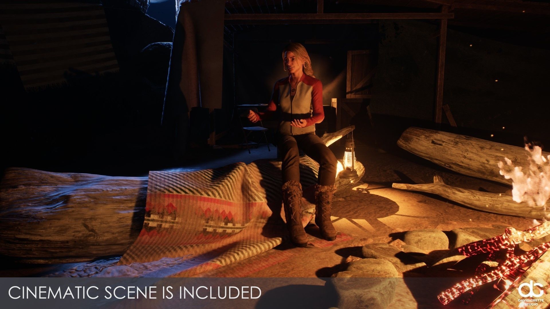 Adventure Character Jane from Pack 1 Low-poly 3D model_9