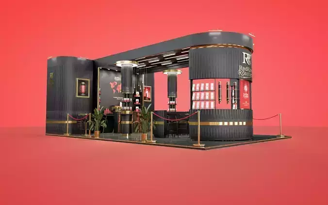 3D coffee roasting trade show booth design 3D model