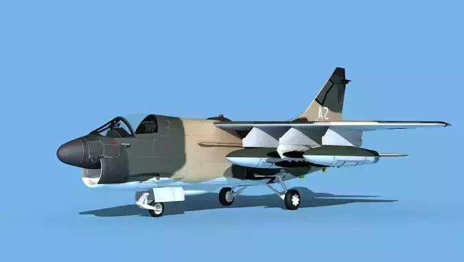 Chance Vought A-7E Corsair II V04 USAF 3D model