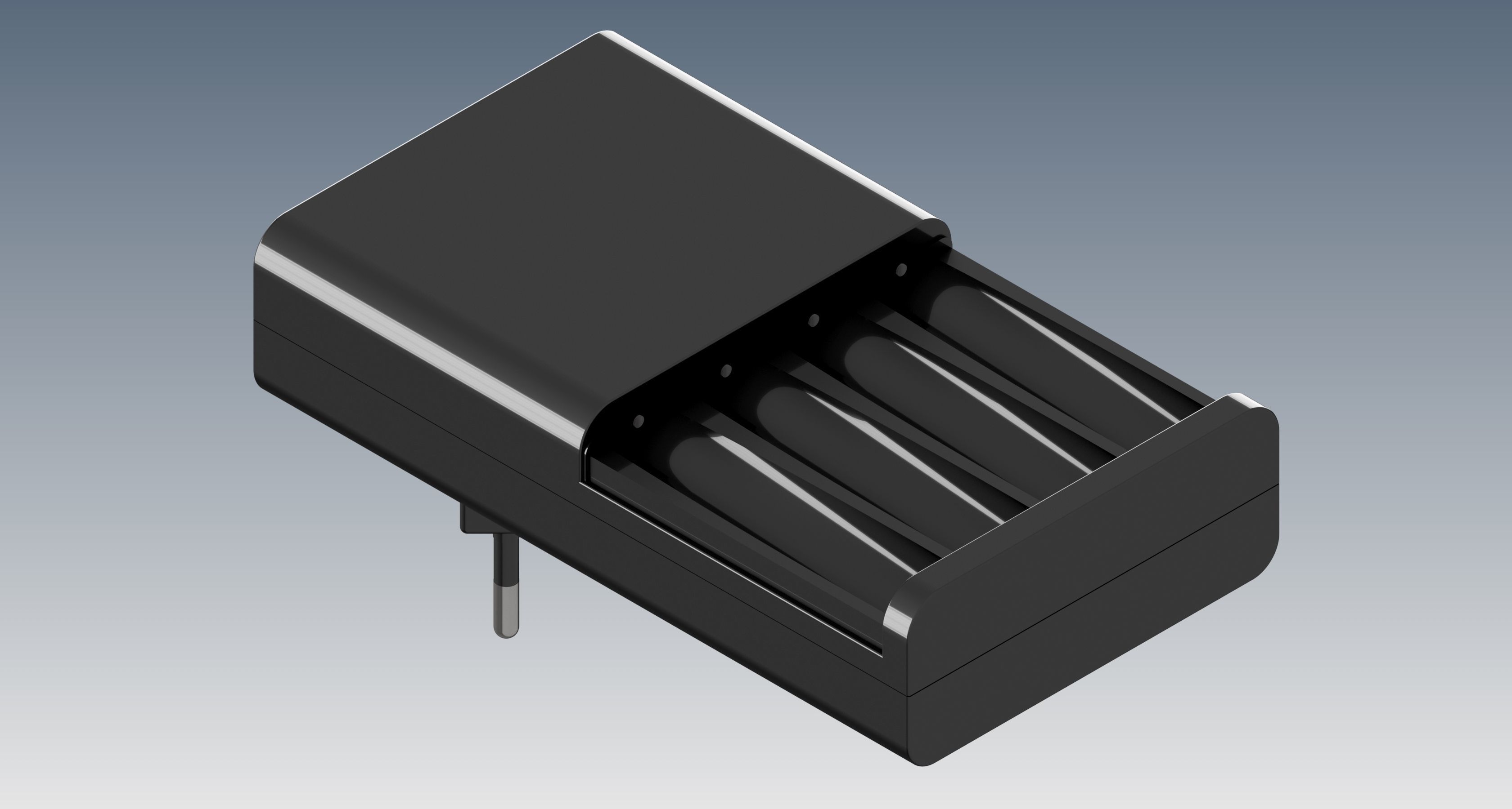 Battery charger for AA batteries  3D model_3