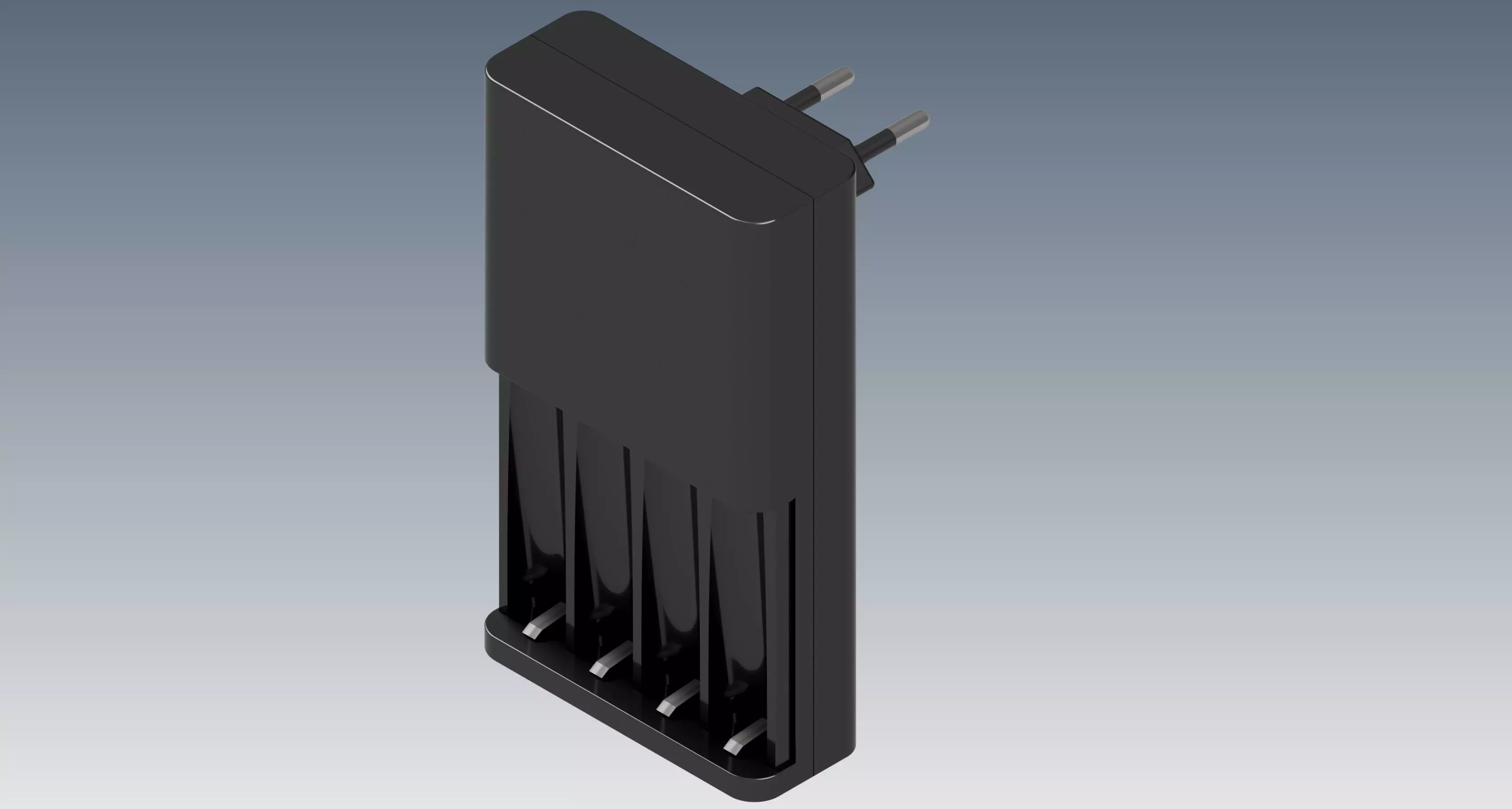 Battery charger for AA batteries  3D model_0