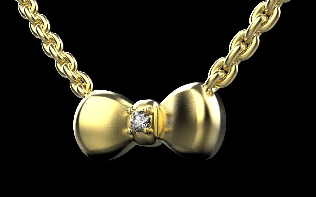 Bow pendant model 884 3D print model_23