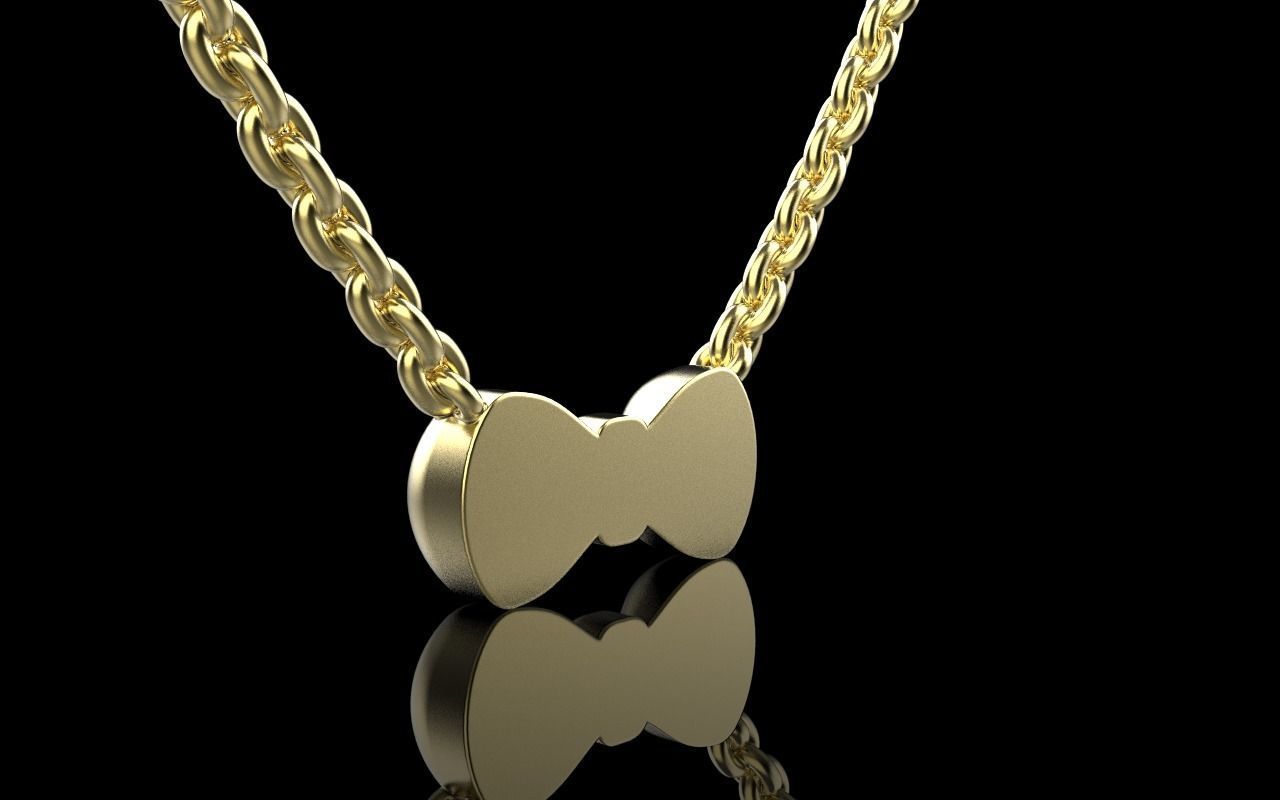 Bow pendant model 884 3D print model_30