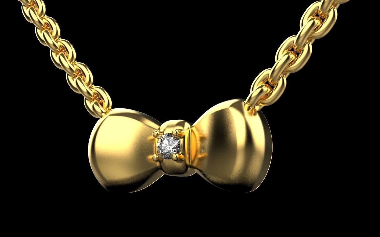 Bow pendant model 884 3D print model_1