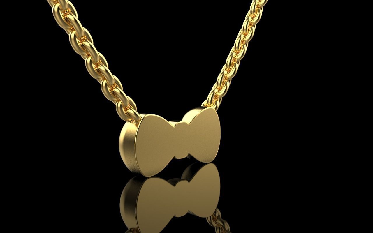 Bow pendant model 884 3D print model_29