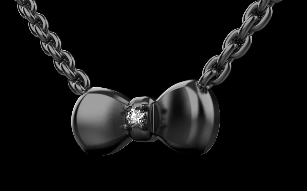 Bow pendant model 884 3D print model_26