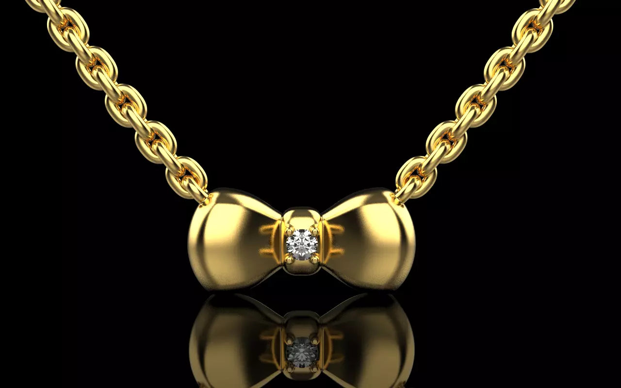 Bow pendant model 884 3D print model_0