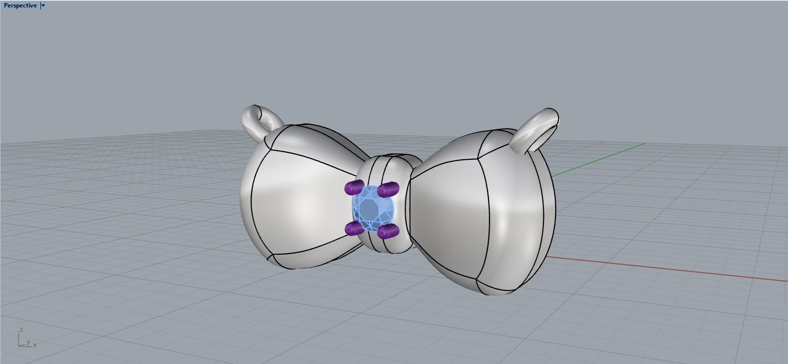 Bow pendant model 884 3D print model_10