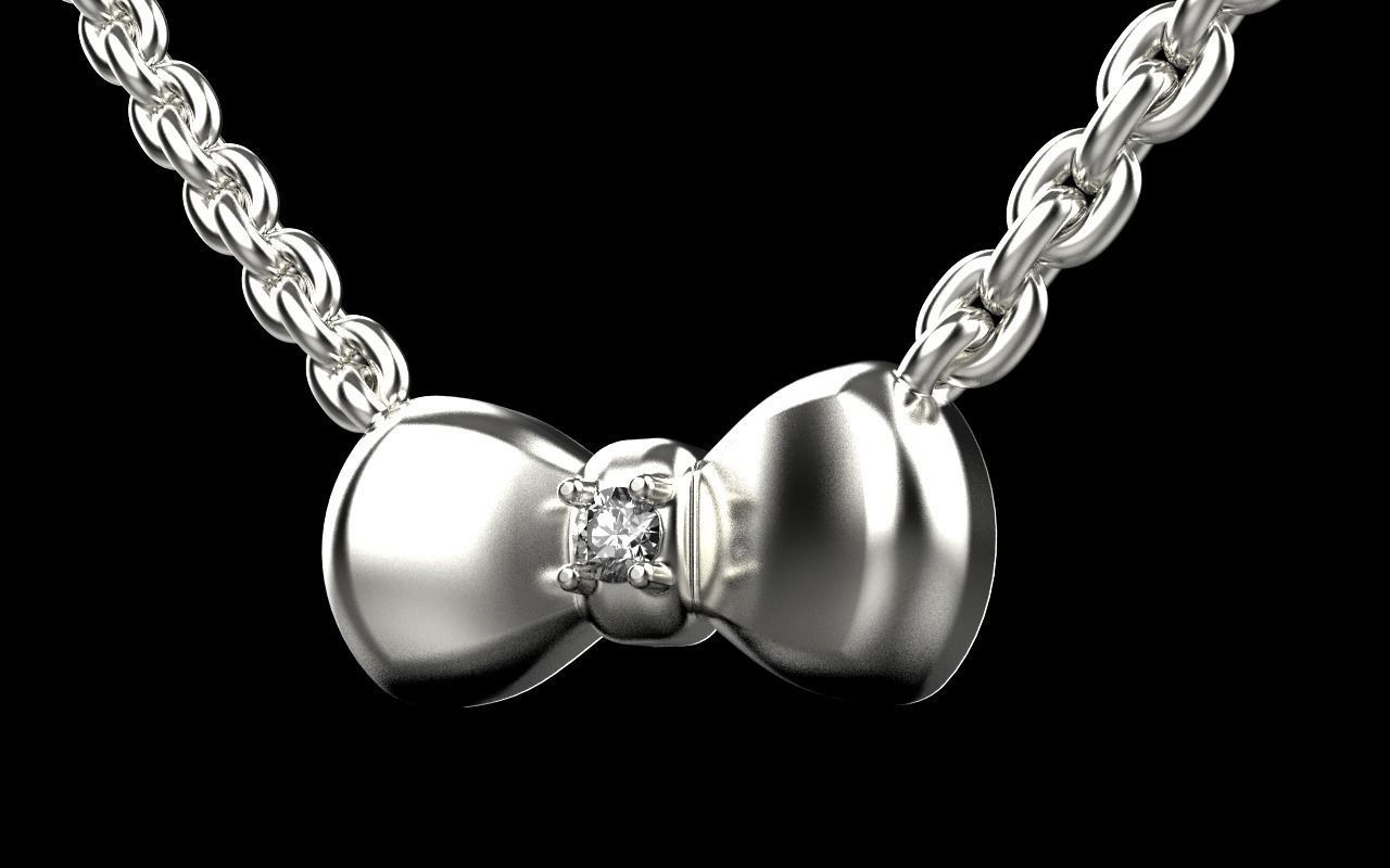 Bow pendant model 884 3D print model_27
