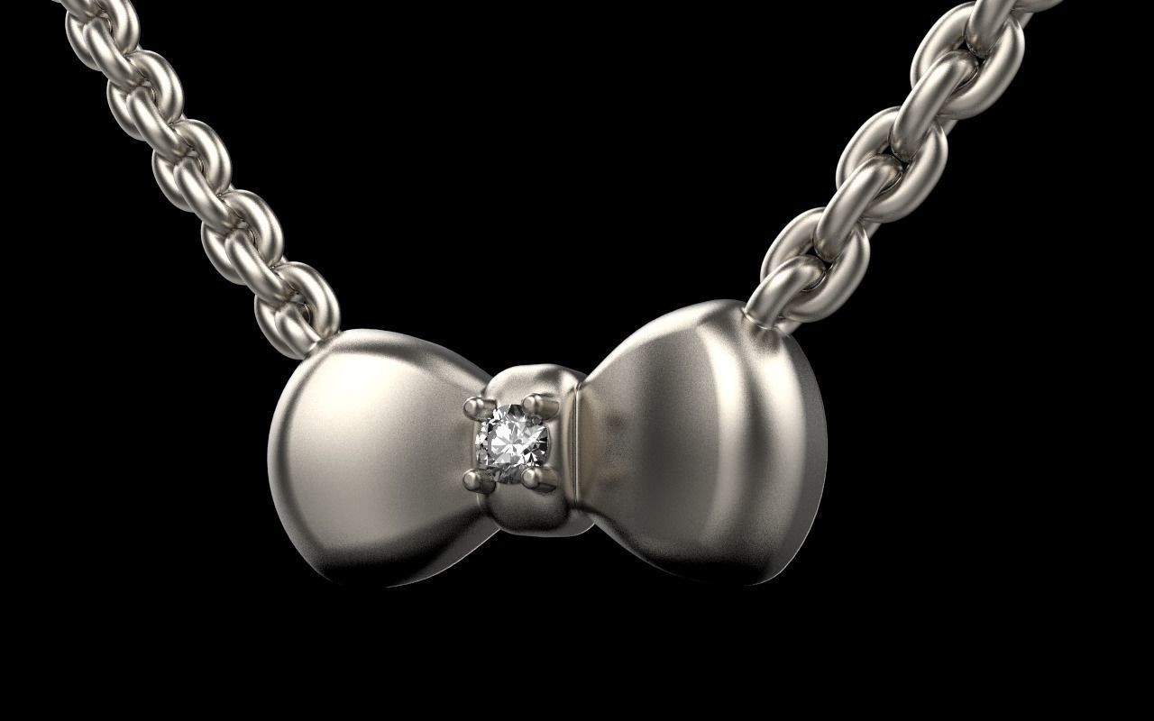 Bow pendant model 884 3D print model_24