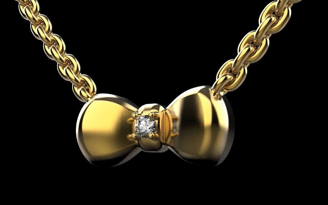 Bow pendant model 884 3D print model_28