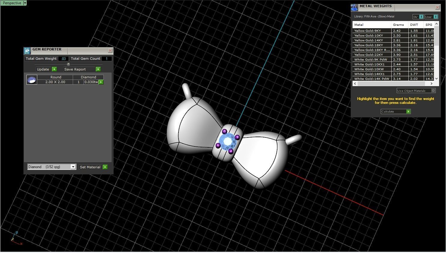 Bow pendant model 884 3D print model_3