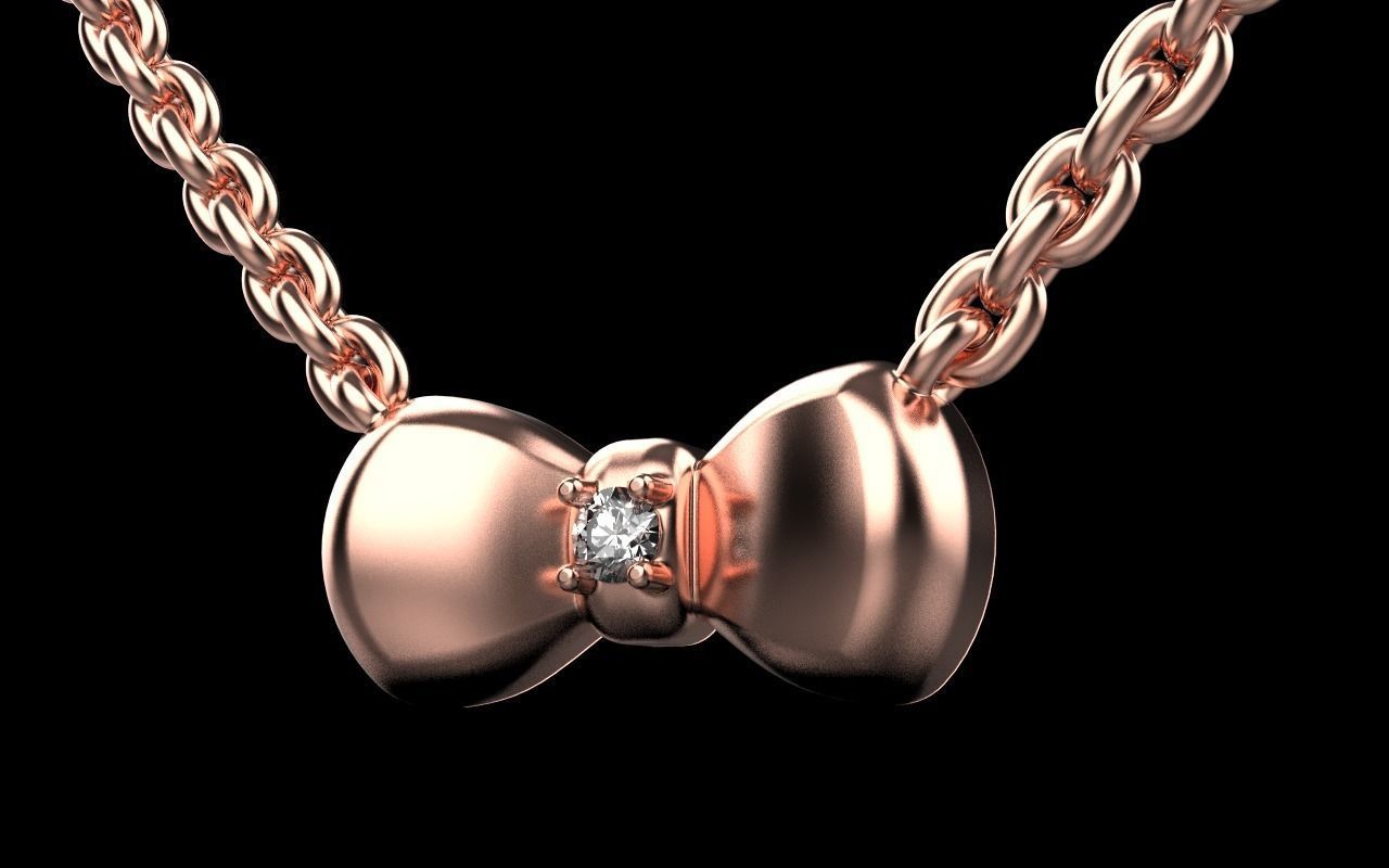Bow pendant model 884 3D print model_25