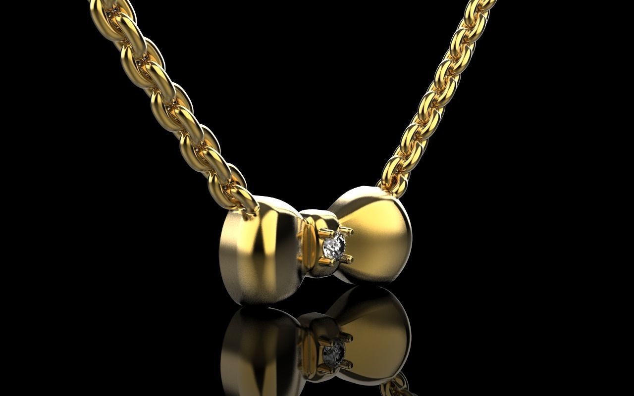 Bow pendant model 884 3D print model_2