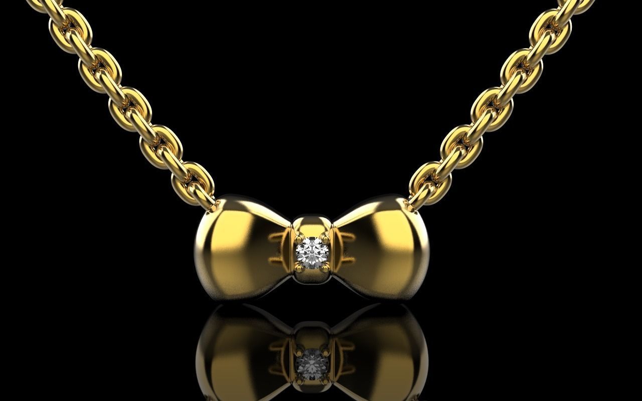 Bow pendant model 884 3D print model_16