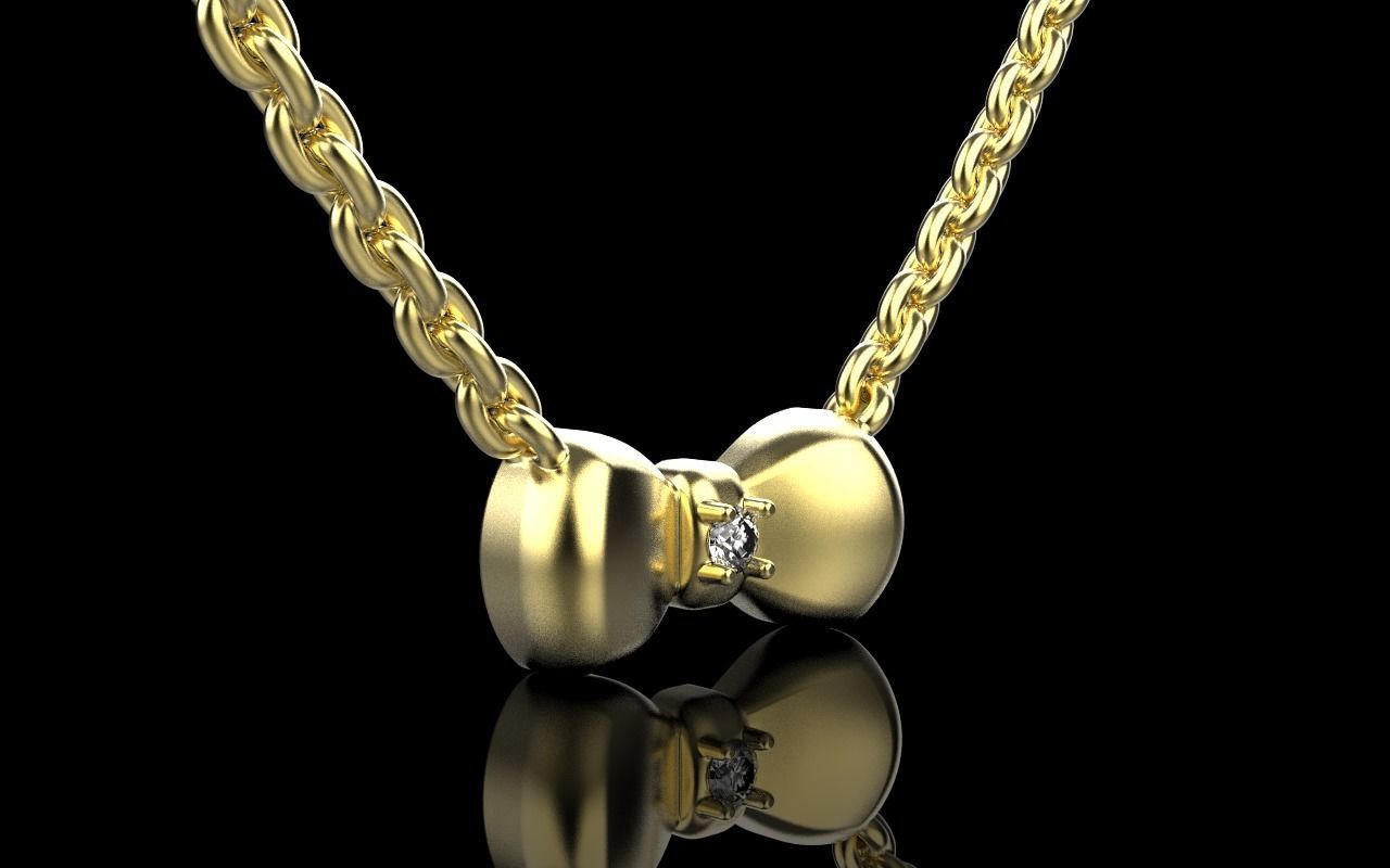 Bow pendant model 884 3D print model_18