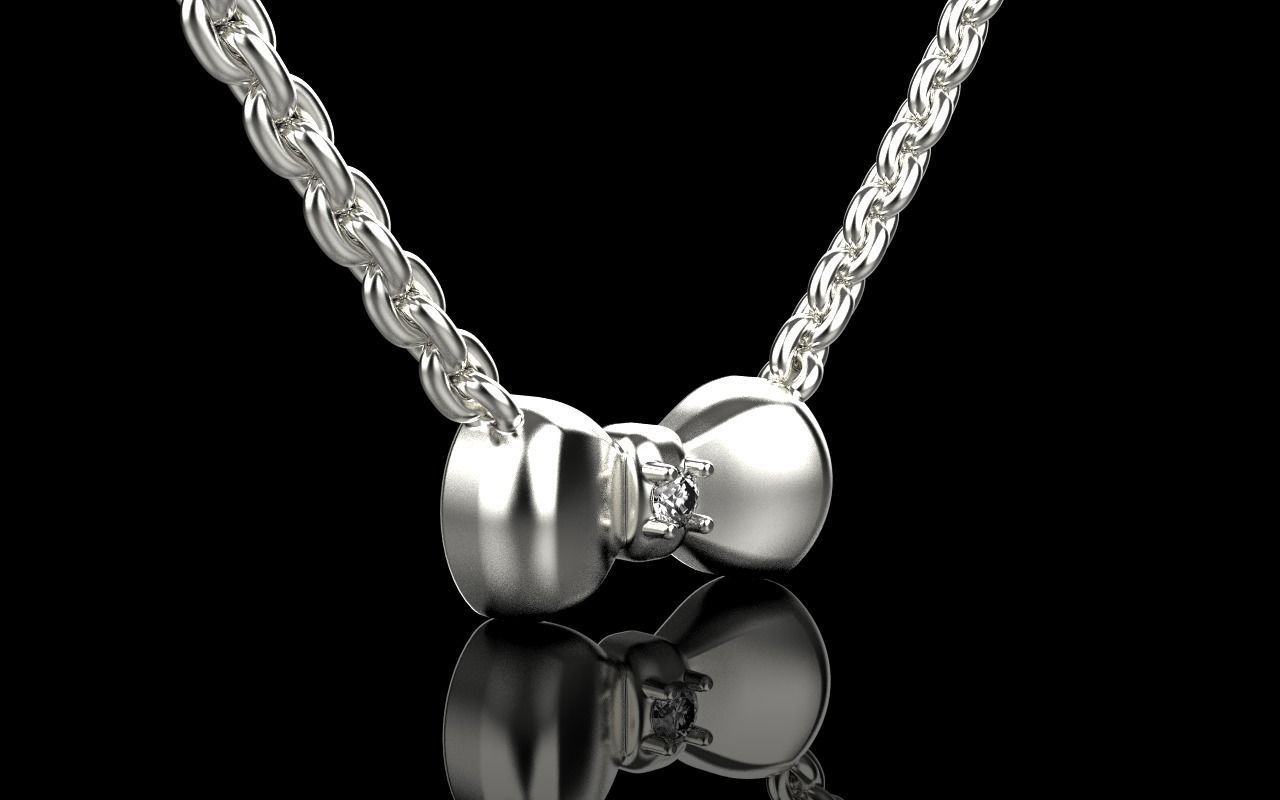 Bow pendant model 884 3D print model_22