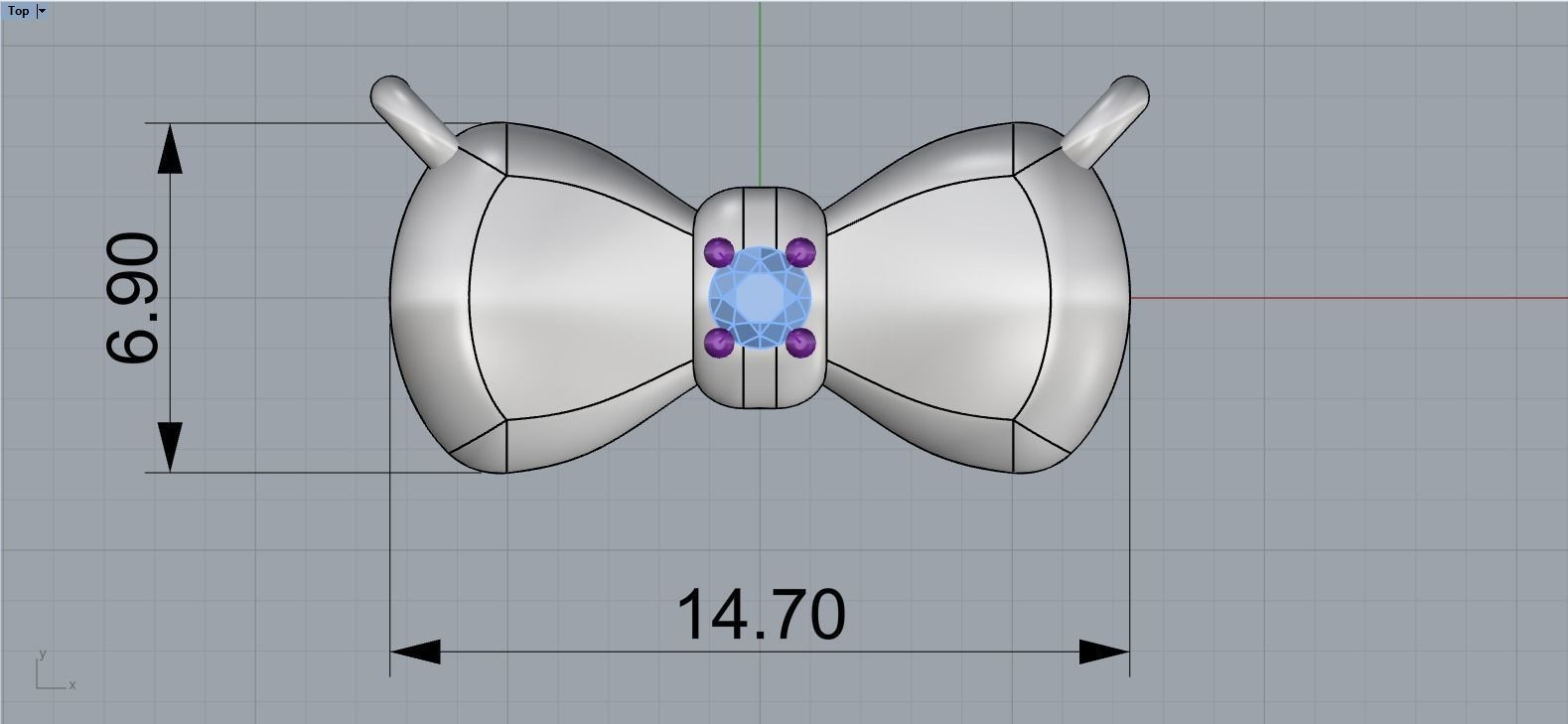 Bow pendant model 884 3D print model_6