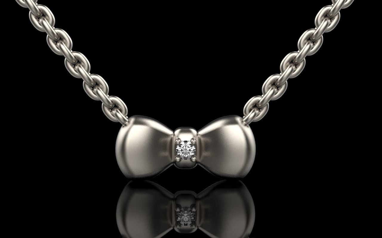 Bow pendant model 884 3D print model_12