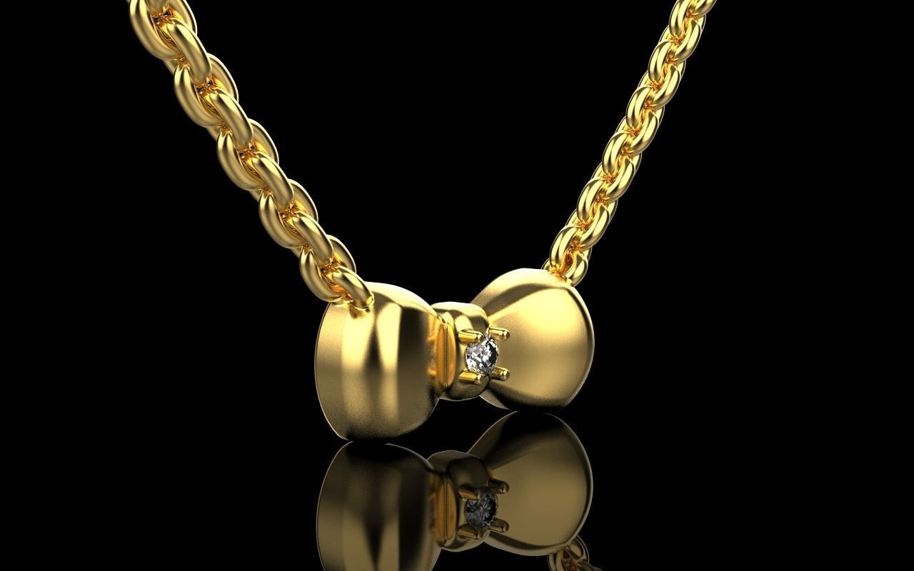 Bow pendant model 884 3D print model_17