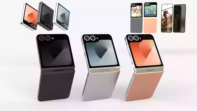 Samsung Galaxy Z Flip 6 Exclusive Colors 3D model Samsung Galaxy Z Flip 6 Exclusive Colors 3D model