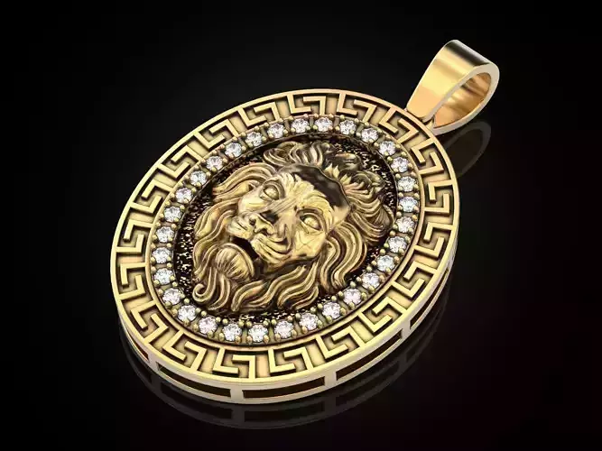 Oval Lion Pendant