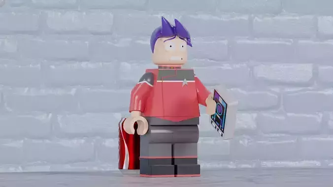 Bradward Boimler Lego Maxifig - Fully Articulated 3D print model Bradward Boimler Lego Maxifig - Fully Articulated 3D print model