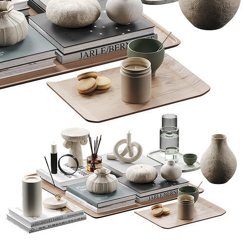 Decorative set 003 Low-poly 3D model