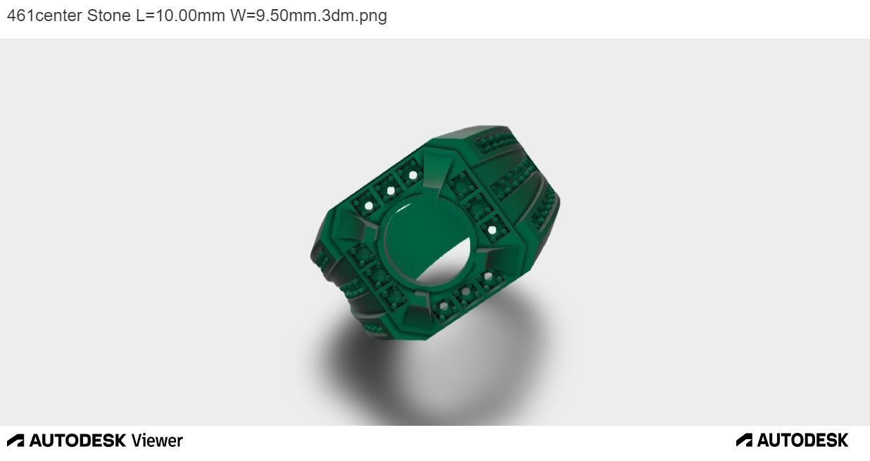 Men Ring with a Round Cut Center Stone 3D print model_2