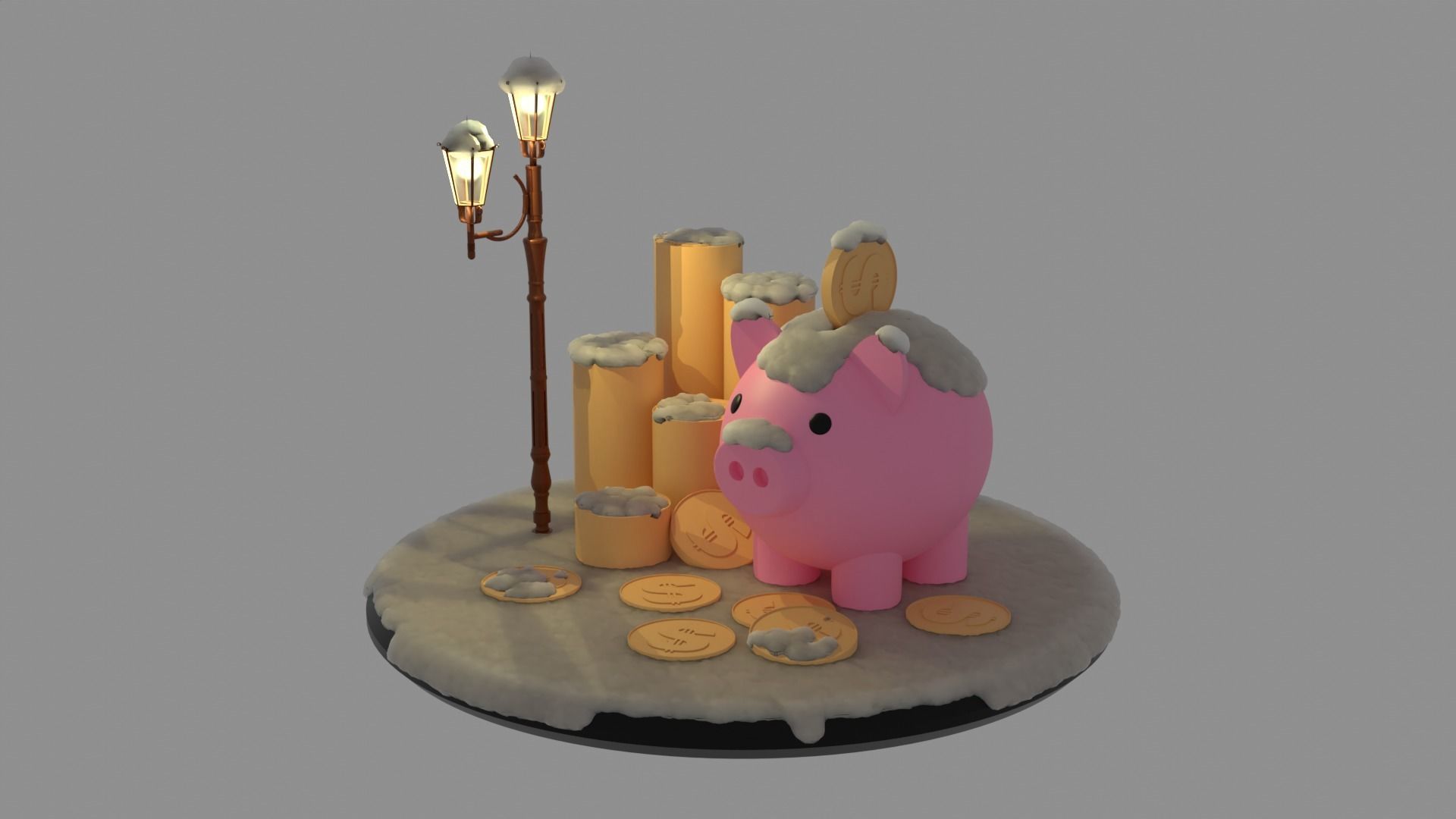 PIGGY BANK LAMP Free 3D model_1