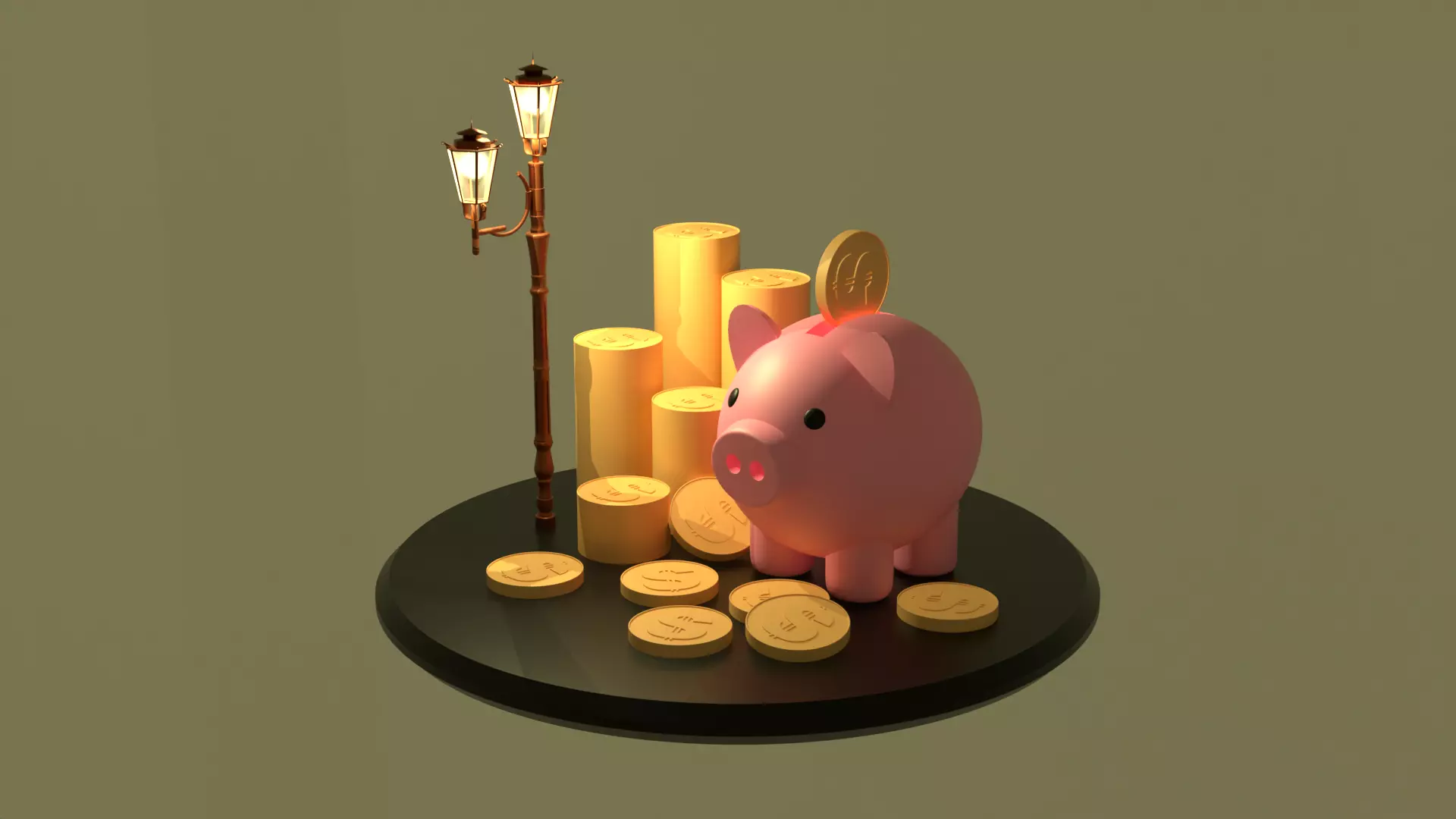 PIGGY BANK LAMP Free 3D model_0