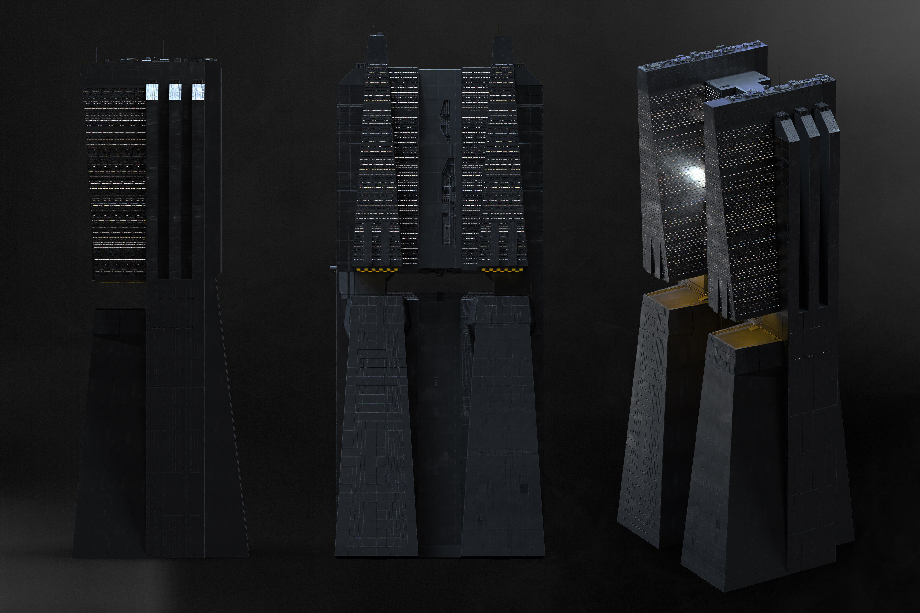 Brutalist Scifi Building 06  3D model_1