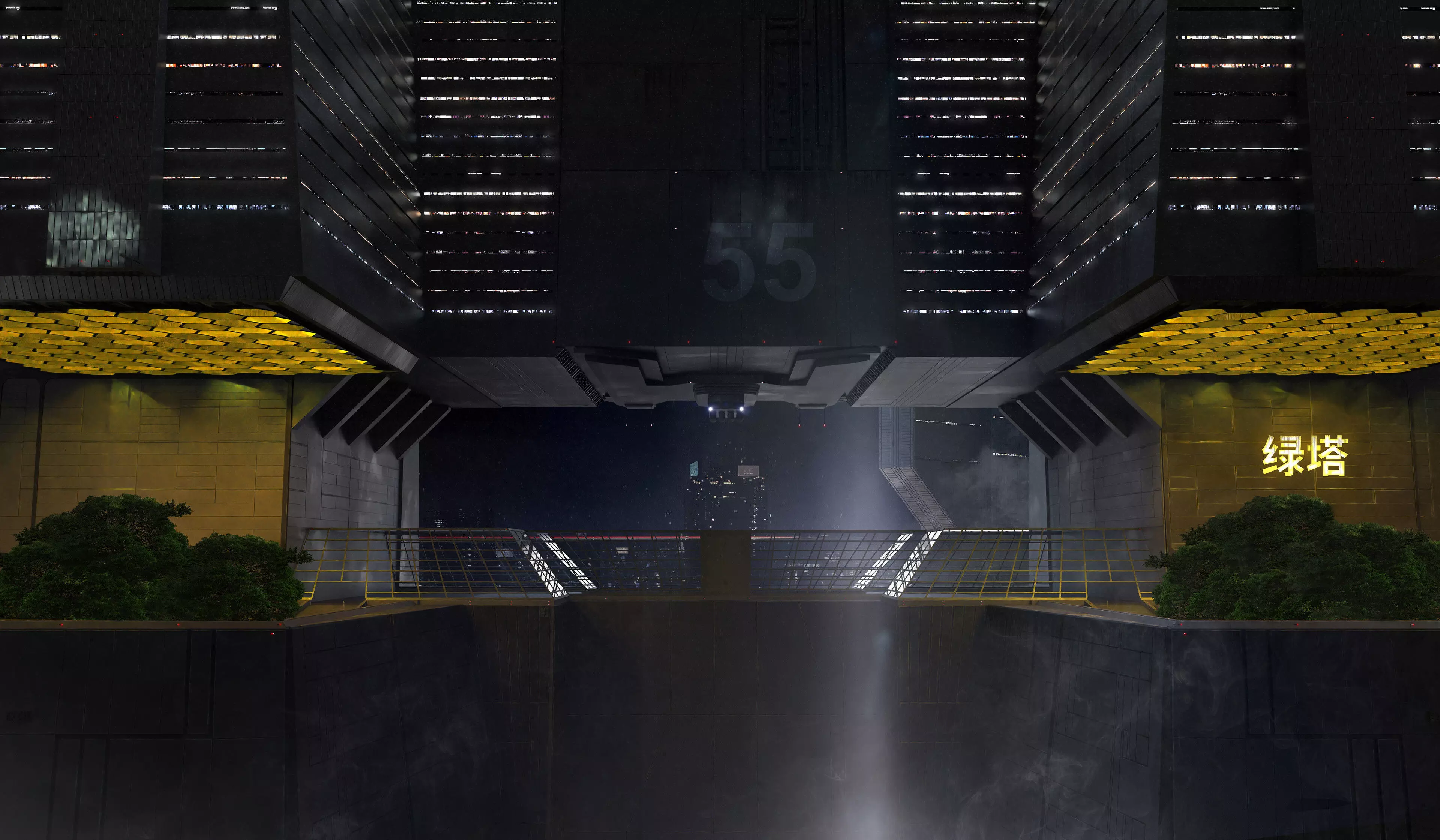 Brutalist Scifi Building 06  3D model_0