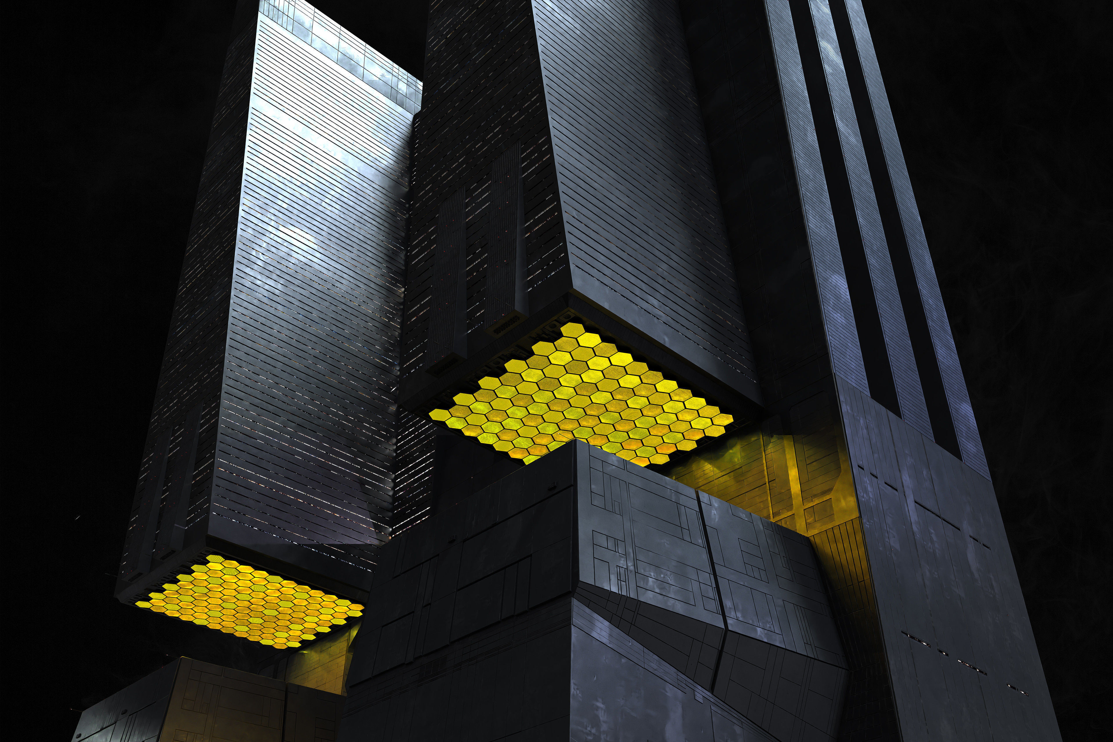 Brutalist Scifi Building 06  3D model_5