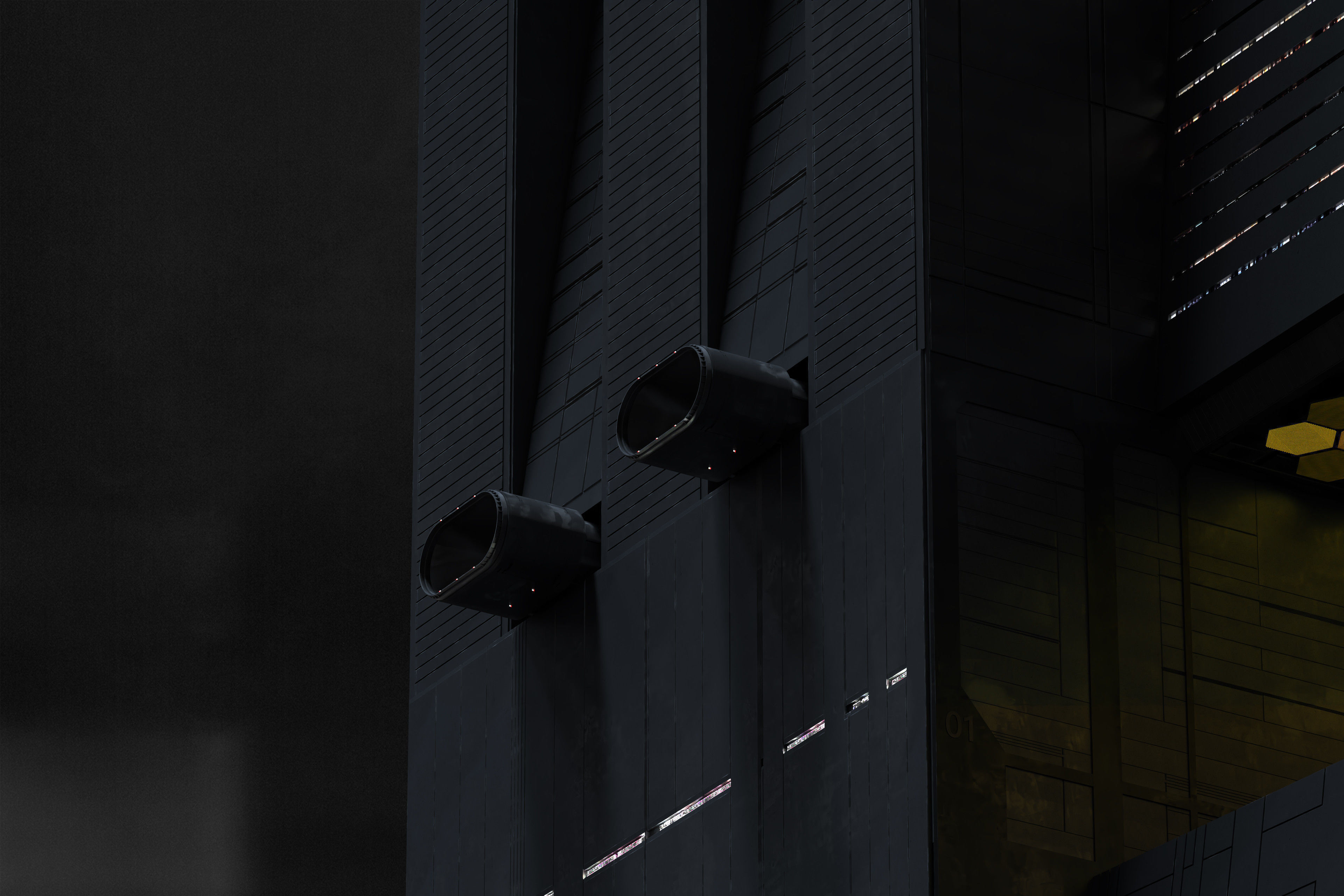 Brutalist Scifi Building 06  3D model_2